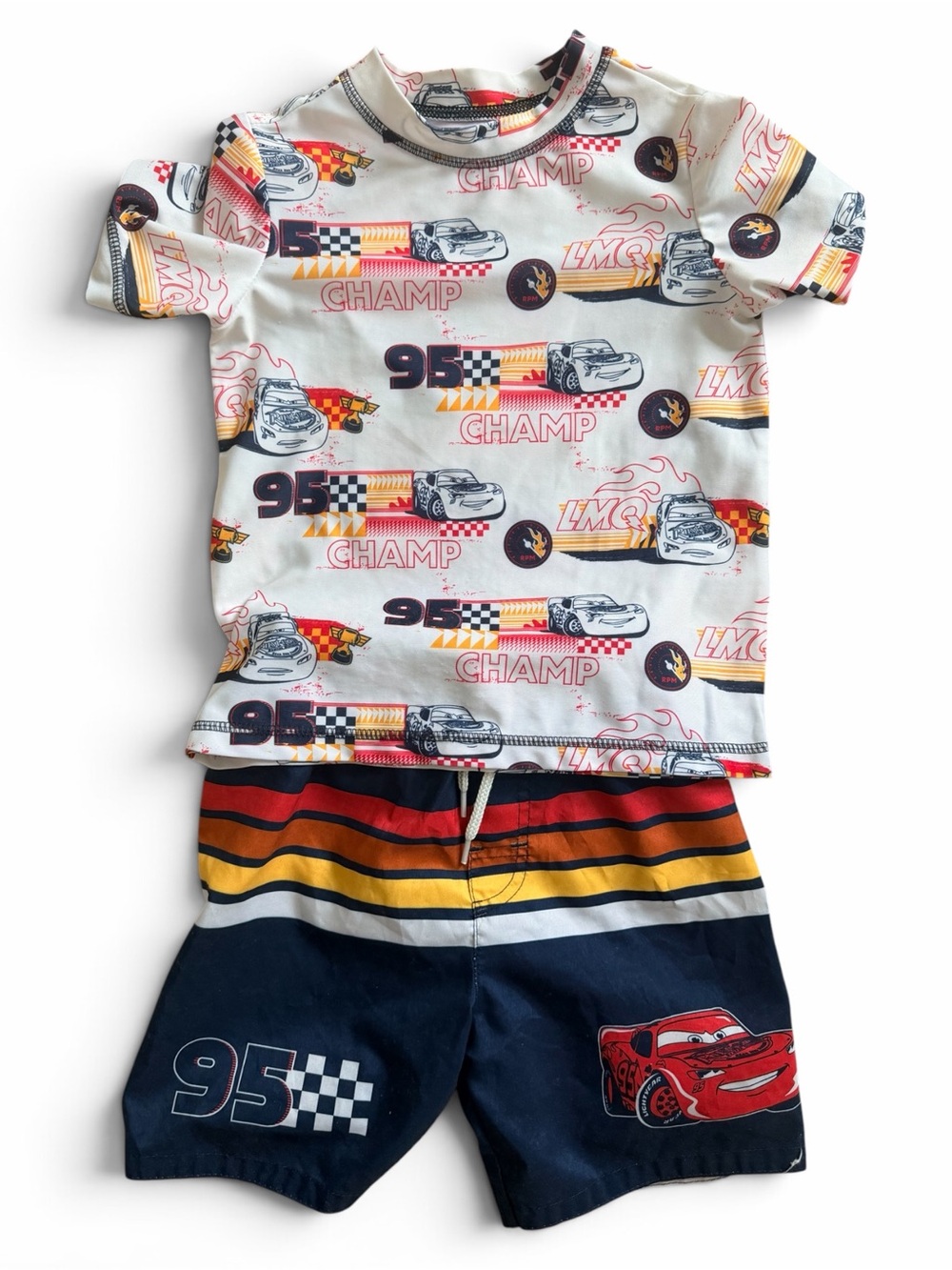 Lightning McQueen 2-Piece Swim Set - White & Navy